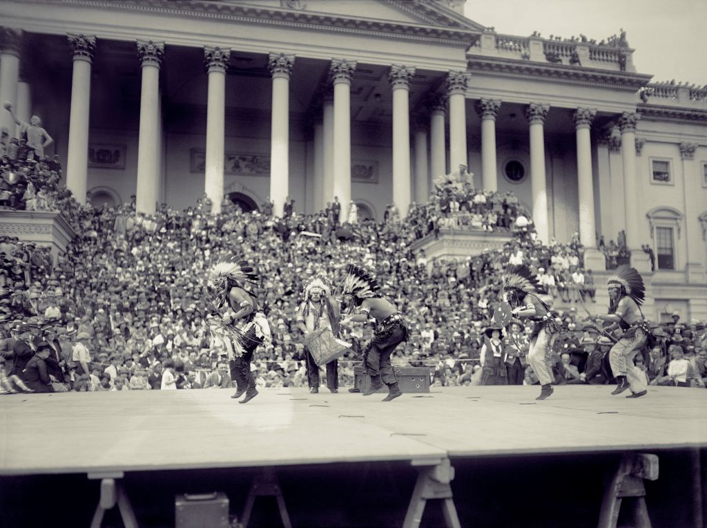The Hopi Indian Chanters performing in front of the Capitol. Washington, DC – 1926 Appearing in “American Epic: Out of the Many, the One.” Credit: Library of Congress