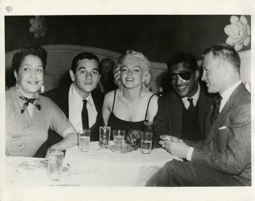 Elvera Davis, Milton Greene, Marilyn Monroe, and Sammy Davis, Jr.