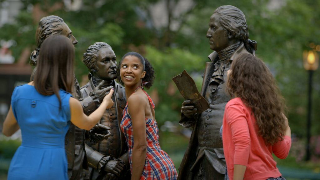 Phillipa Soo, Renée Elise Goldsberry, and Jasmine Cephas Jones