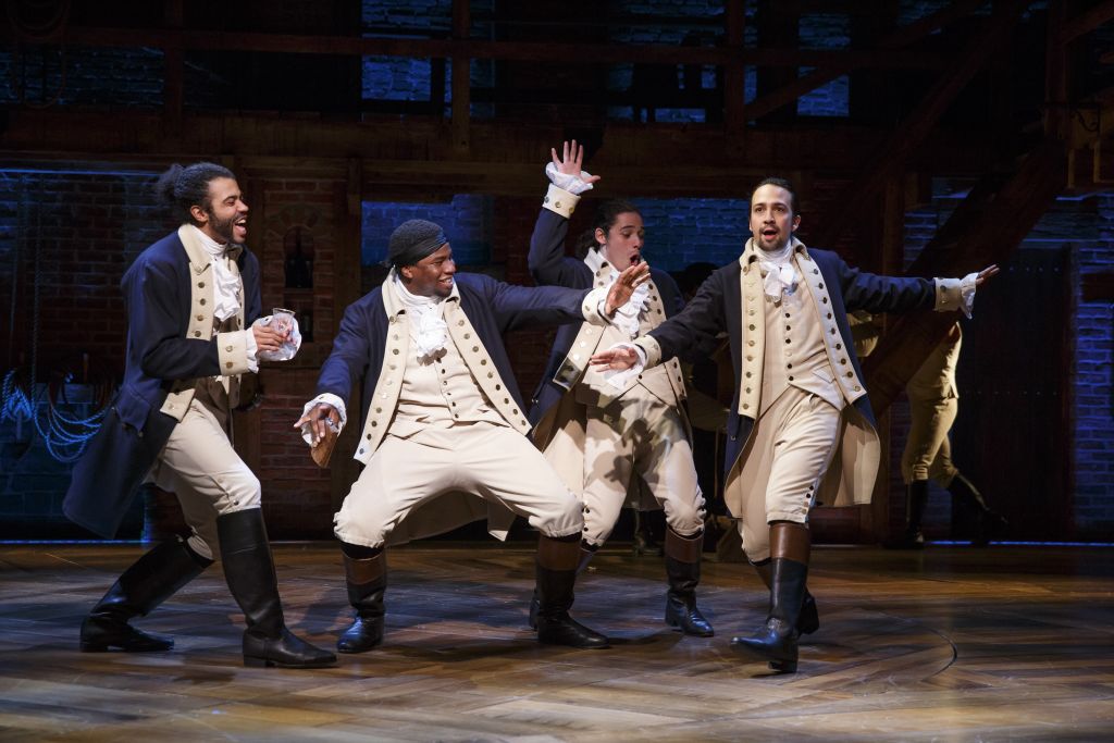 Daveed Diggs, Okieriete Onaodowan, Anthony Ramos, and Lin-Manuel Miranda