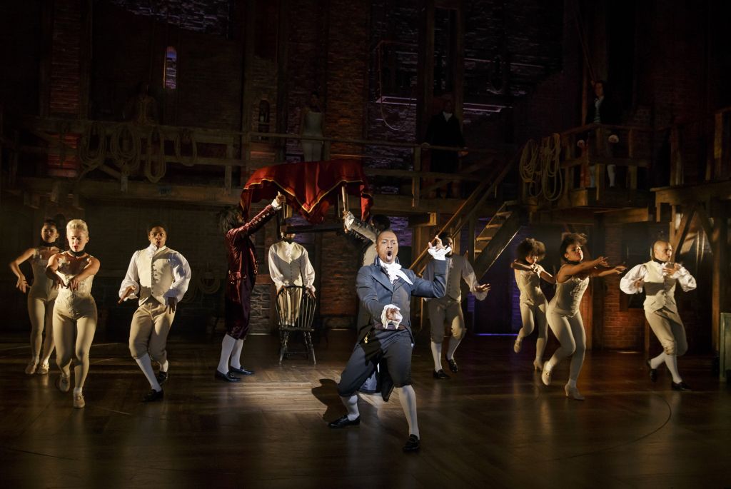 Leslie Odom, Jr. and the cast of “Hamilton.”