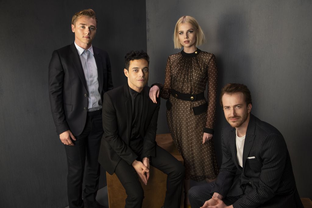 Best Ensemble Award winners from <i>Bohemian Rhapsody</i> Ben Hardy, Rami Malek, Lucy Boynton and Joe Mazzello. Photo by Kwaku Alston.