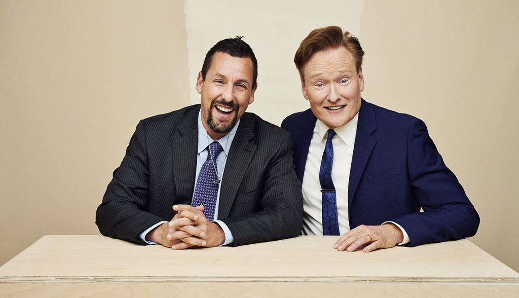 "Uncut Gems" actor Adam Sandler and television host Conan O’Brien. Photo by Peter Yang.