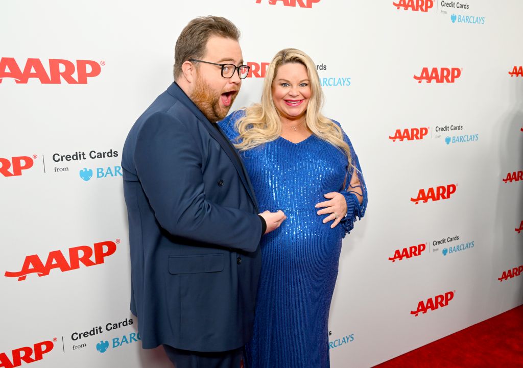 (L-R) Paul Walter Hauser and Amy Elizabeth Boland. Photo by Michael Kovac/Getty Images for AARP.