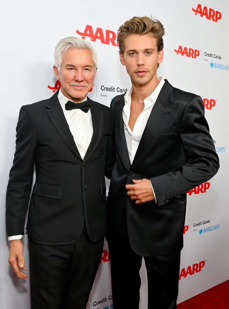 (L-R) Baz Luhrmann and Austin Butler. Photo by Michael Kovac/Getty Images for AARP.