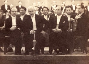 Bronislaw Huberman, Arturo Toscanini, and William Steinberg. Photo courtesy the Felicja Blumental Music Center Library/Huberman Archive.