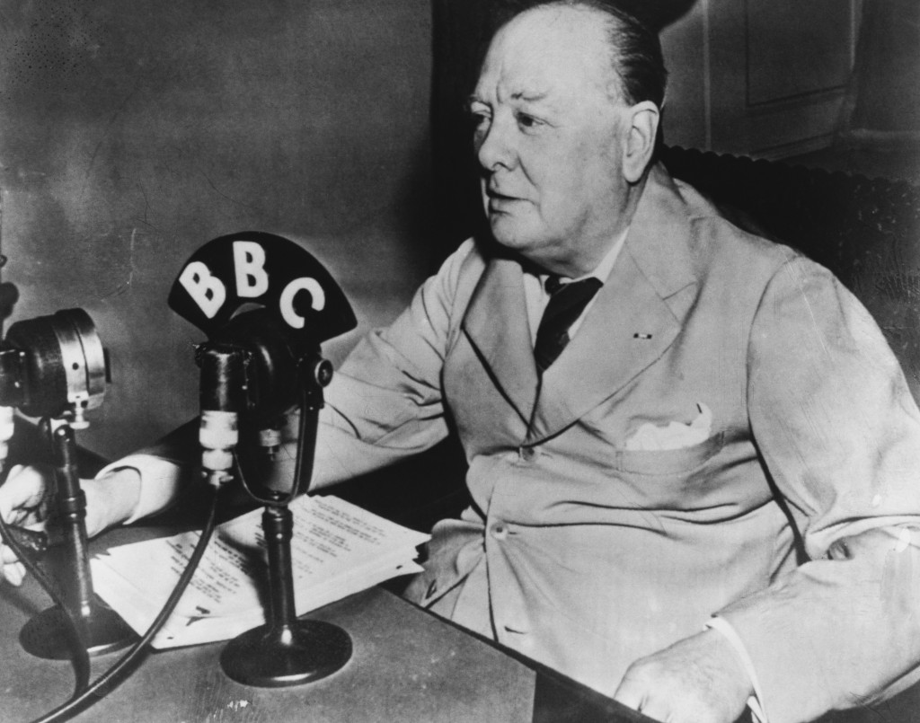 Winston Churchill broadcasts the news of the third anniversary of the English Home Guard