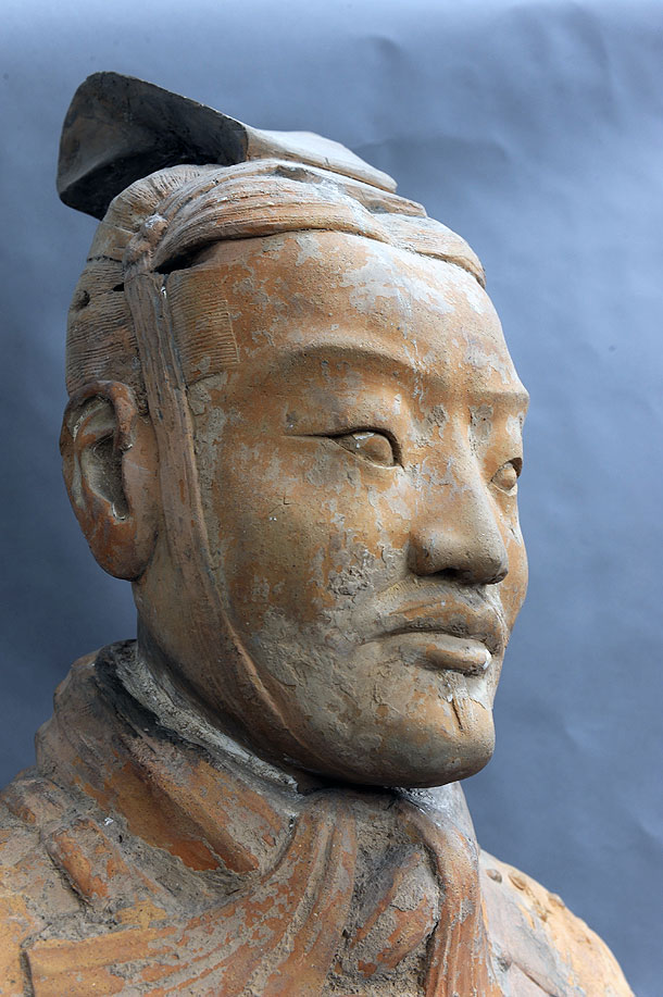 Terracotta Warrior head. Photo taken in Xi’an, Shaanxi Province. 