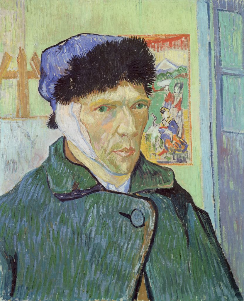 'Self-portrait with bandaged ear', 1889, Vincent van Gogh