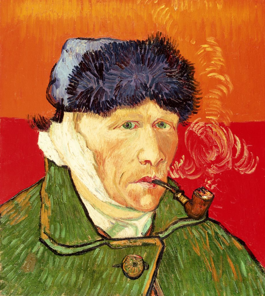 Self Portrait with Bandaged Ear and Pipe, 1889 (oil on canvas)