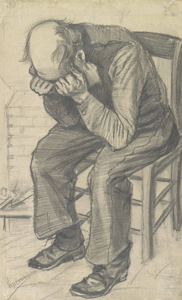 Worn Out, pencil on watercolour paper, 1882