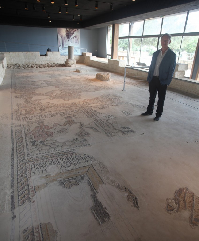 Simon Schama at Sepphoris Synagogue, Tzippori, Israel