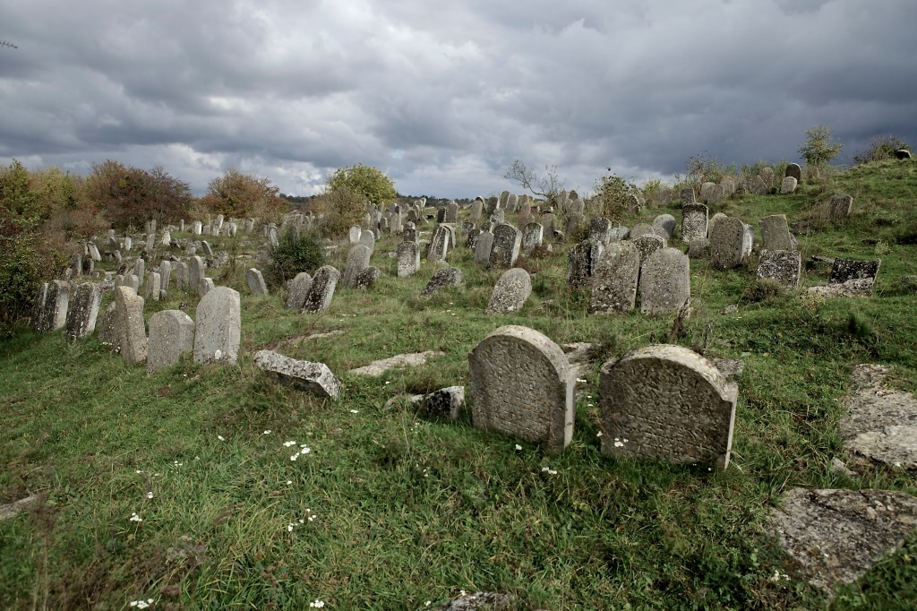 Tombstones in the cemetery, Satanov, Ukraine
