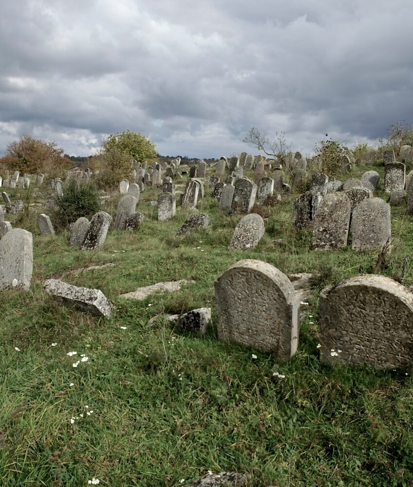 Tombstones in the cemetery, Satanov, Ukraine