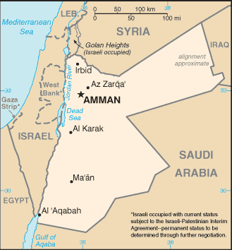 jordan africa map